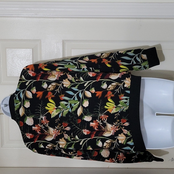 Beautiful zip up flower Sweater / Blazer top # 107 - Picture 6 of 9